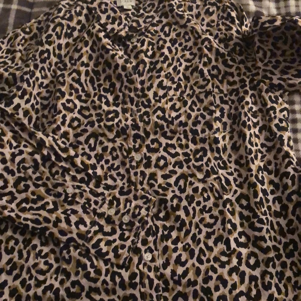 Cheetah button down shirt